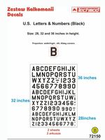 U.S. Letters and Numbers Black (size 28, 32 i 38 cali)