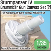 German Sturmpanzer IV Brummbar Mid/Late Main Gun canvas cover  set (2)- High angle - Image 1