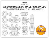 Wellington Mk.III / MK.X / GR MK XIV (TRUMPETER) + wheels masks